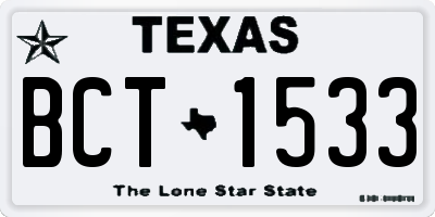 TX license plate BCT1533