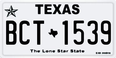 TX license plate BCT1539