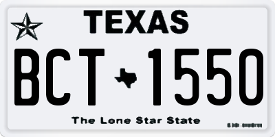 TX license plate BCT1550