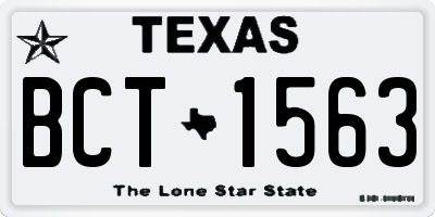 TX license plate BCT1563