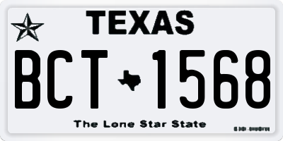 TX license plate BCT1568