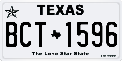 TX license plate BCT1596