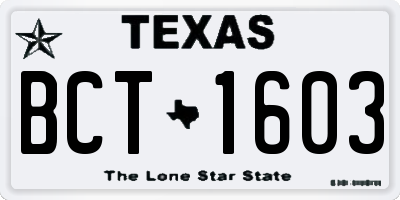 TX license plate BCT1603