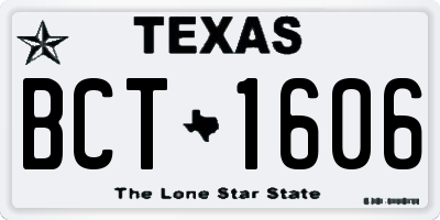 TX license plate BCT1606
