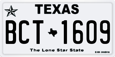 TX license plate BCT1609