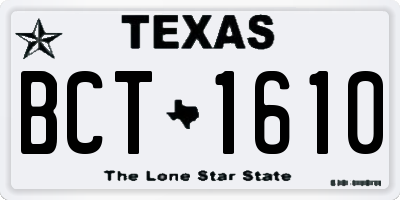 TX license plate BCT1610