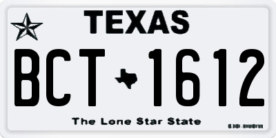 TX license plate BCT1612