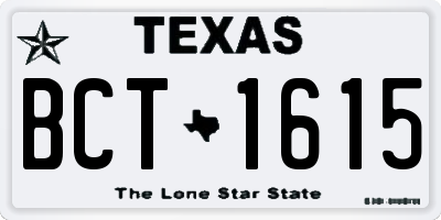 TX license plate BCT1615