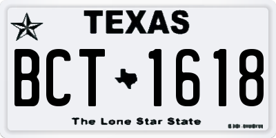 TX license plate BCT1618