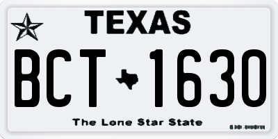 TX license plate BCT1630