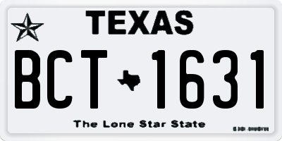 TX license plate BCT1631