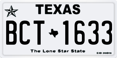 TX license plate BCT1633