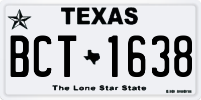 TX license plate BCT1638