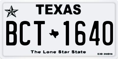 TX license plate BCT1640