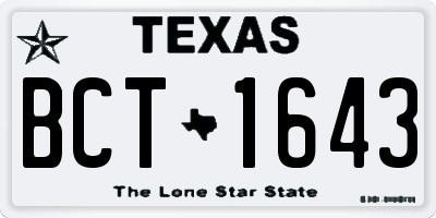 TX license plate BCT1643