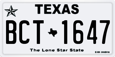 TX license plate BCT1647