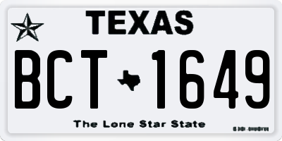 TX license plate BCT1649