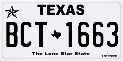 TX license plate BCT1663