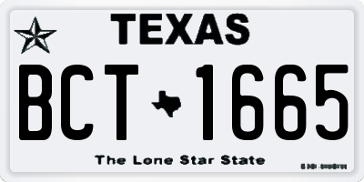 TX license plate BCT1665