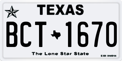 TX license plate BCT1670