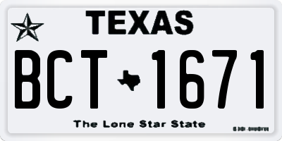 TX license plate BCT1671