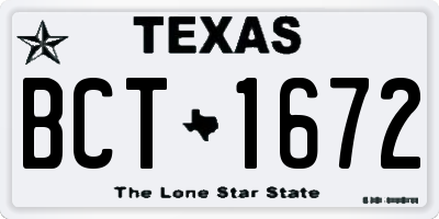 TX license plate BCT1672