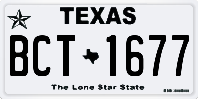 TX license plate BCT1677