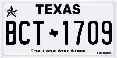 TX license plate BCT1709