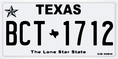 TX license plate BCT1712