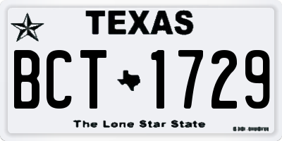 TX license plate BCT1729