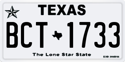 TX license plate BCT1733