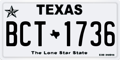 TX license plate BCT1736
