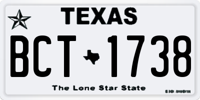 TX license plate BCT1738