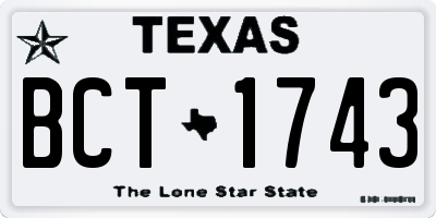 TX license plate BCT1743