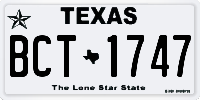 TX license plate BCT1747