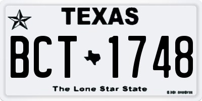 TX license plate BCT1748
