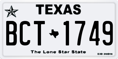 TX license plate BCT1749