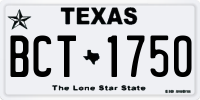 TX license plate BCT1750
