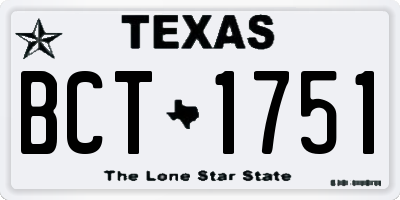 TX license plate BCT1751
