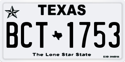 TX license plate BCT1753