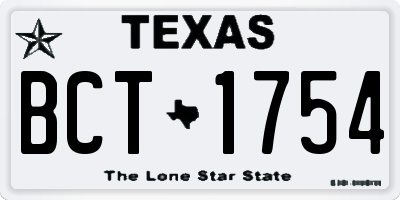 TX license plate BCT1754