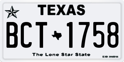 TX license plate BCT1758