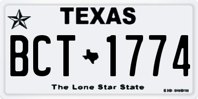 TX license plate BCT1774