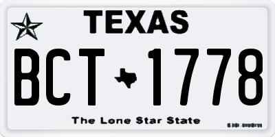 TX license plate BCT1778