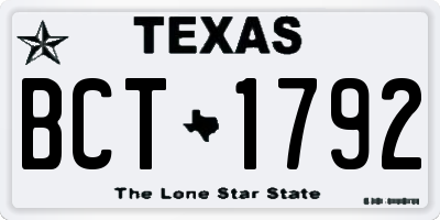 TX license plate BCT1792