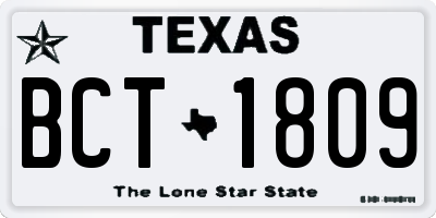 TX license plate BCT1809