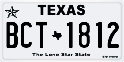 TX license plate BCT1812