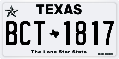 TX license plate BCT1817