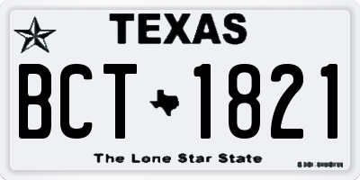 TX license plate BCT1821