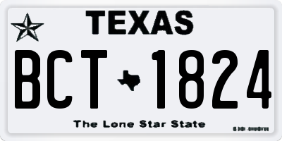 TX license plate BCT1824